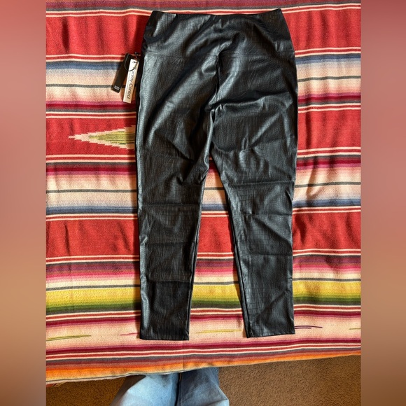 NICOLE MILLER NY faux snake skin black leggings NWT szXL - Picture 3 of 7